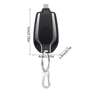 Mini Keychain Portable Emergency Mobile Power 1500 mah Wireless Fashion Emergency Power type C