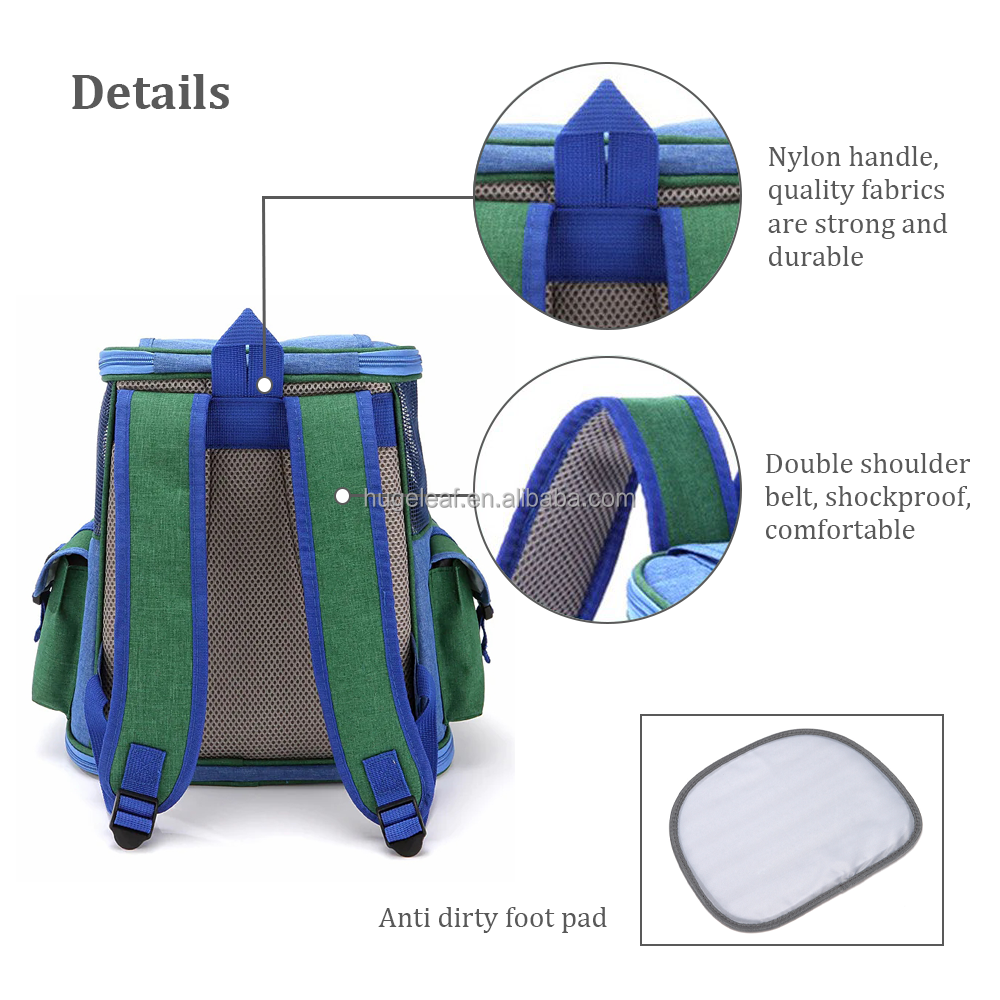 Breathable Puppy Backpack Double Side Pocket Cat Carrier Backpack for Outdoor Travel