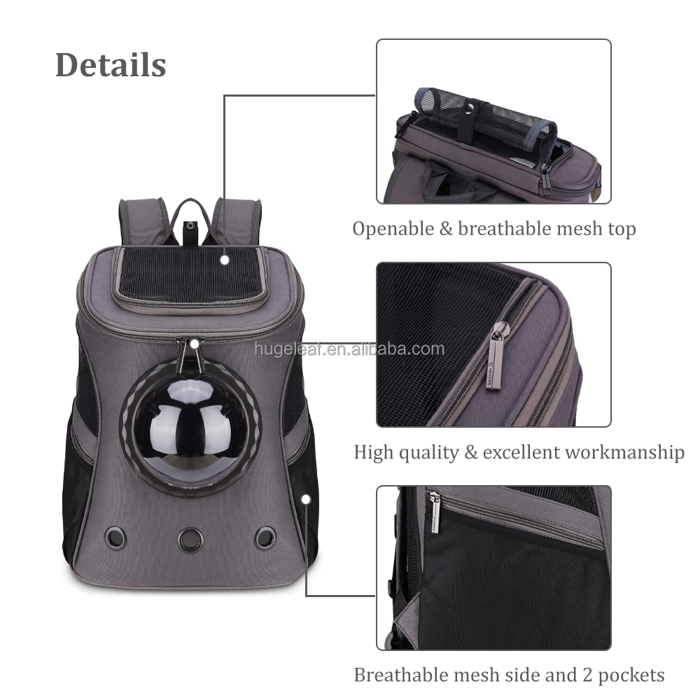 Travel Hiking Pet Bag Breathable Large Cat Carrier Backpack with Capsule Space