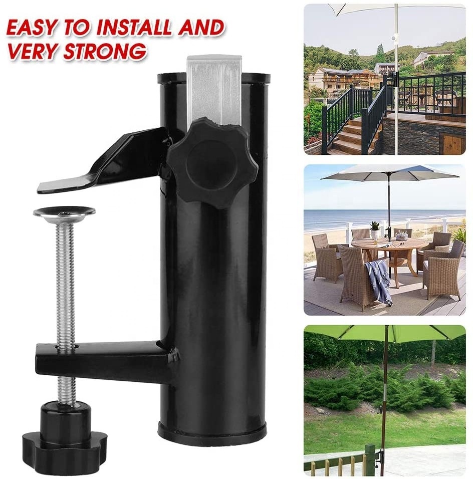 Heavy Duty Umbrella Deck Mount Patio Deck Umbrella Stand Holder for Deck Outdoor Furniture Base