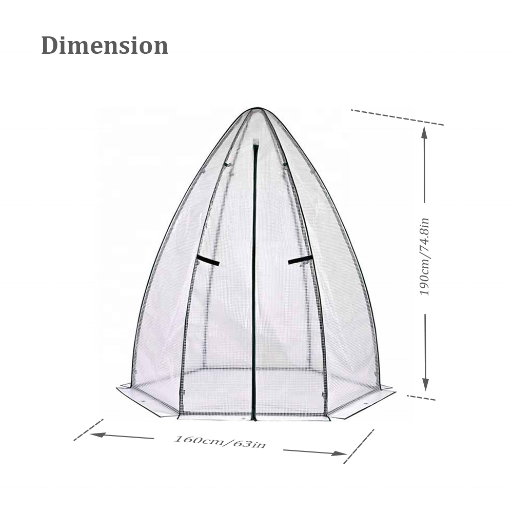 Spire-designed Hexagonal Portable Garden Greenhouse with PE Cover for Winter Protection Greenhouse