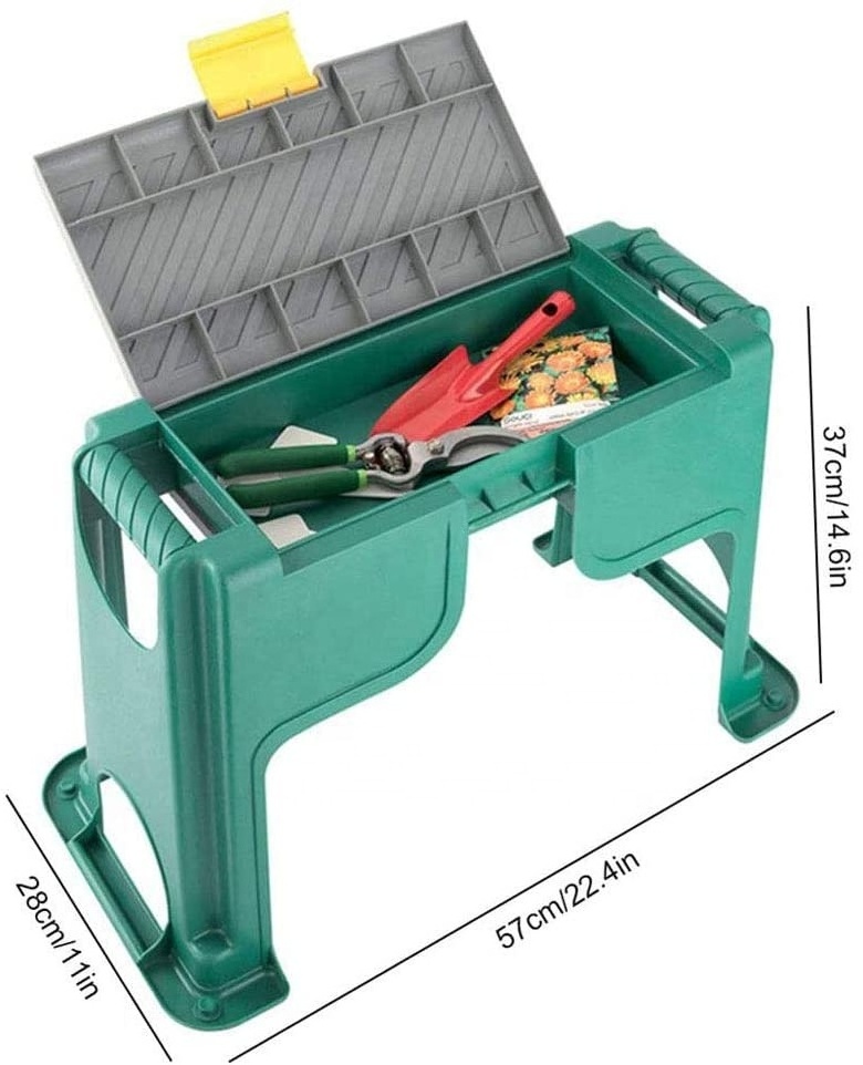 Plastic Stool Foam Kneeling Garden Kneeler Seat with Tool Storage Box