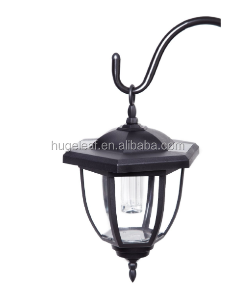 Garden Hanging Lantern with Shepherd Hook Outdoor Coach Lanterns Hook Metal Pole Solar Hanging Lights