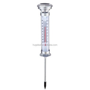 Plastic Garden Led Solar Outdoor Thermometer with ground stake