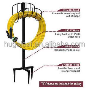 Heavy Duty Hose Storage Detachable Decorative Water Hose Hanger Stands Freestanding Garden Metal Hose Holder