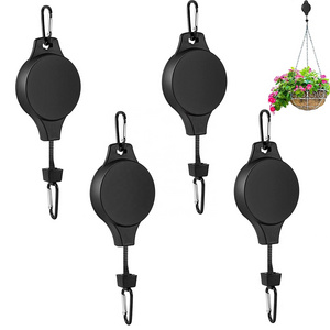 Retractable Adjustable Hanging Flower Basket Hook Hanger Plant Pulley for Hanging Plants and Bird Feeders