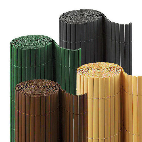 Nature PVC Bamboo Slat Panel Roll Balcony Garden Outdoor Single Face Privacy Screen Fence for Balcony and Terrace