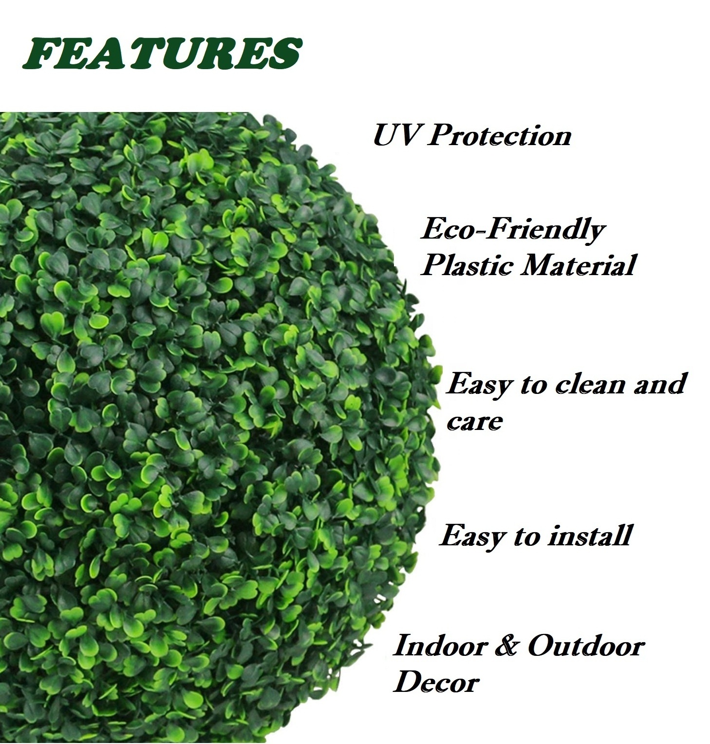 Faux Artificial Boxwood Hedge Hanging Topiary Ball Garden Plastic Wholesale Home Home Decoration Grass Garden and Home Decor