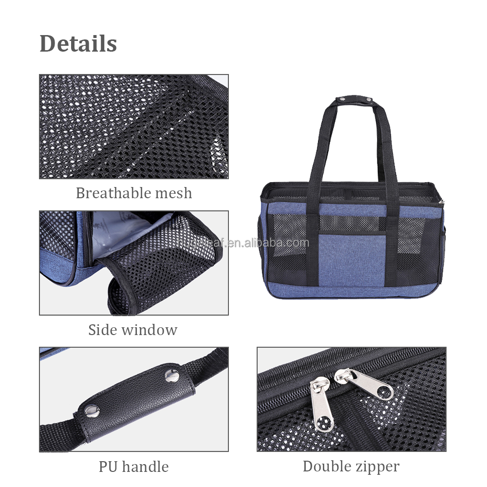 Portable Cat Shoulder Bag Breathable Mesh Puppy Tote Outdoor Travel Soft-Sided Pet Carrier