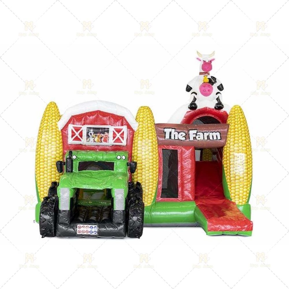 HOP JUMP Tractor inflatable bouncer combo bouncy castle with slide moonwalk truck tractor inflatable bouncer