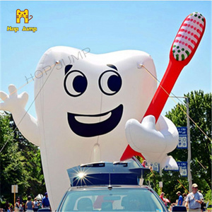 Giant inflatable tooth with toothbrush model for advertising outdoor inflatable tooth balloon