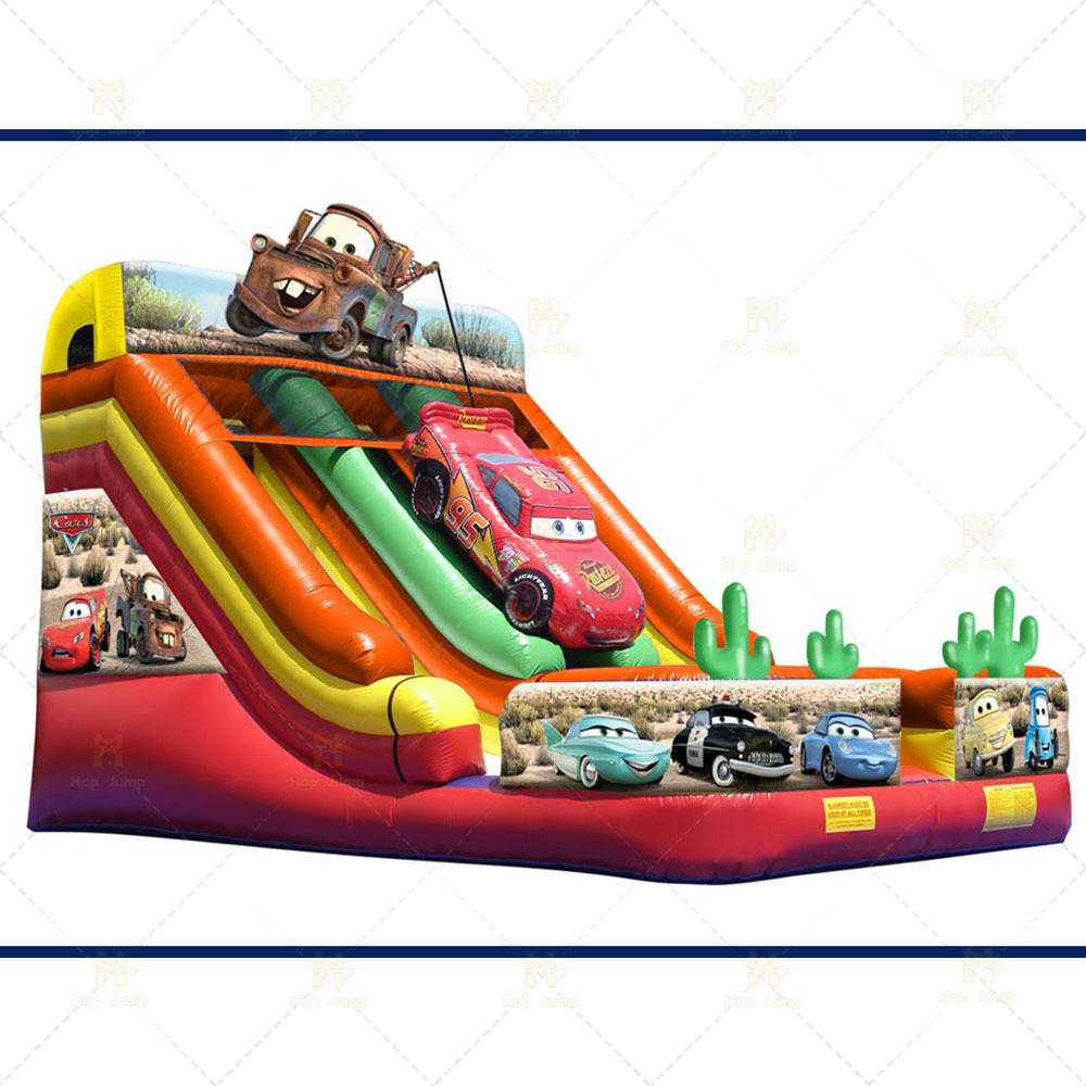 6m high kids extreme speed race inflatable car slide in commercial grade dry slide inflatable bouncer