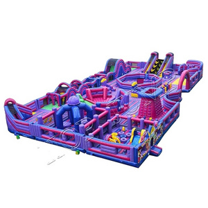 Inflatable amusement park outdoor playground children inflatable fun city candy theme trampoline park