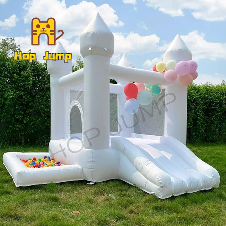 Customizable 13x13 party wedding bouncy castle inflatable bouncer white bounce house for kids adults jumping