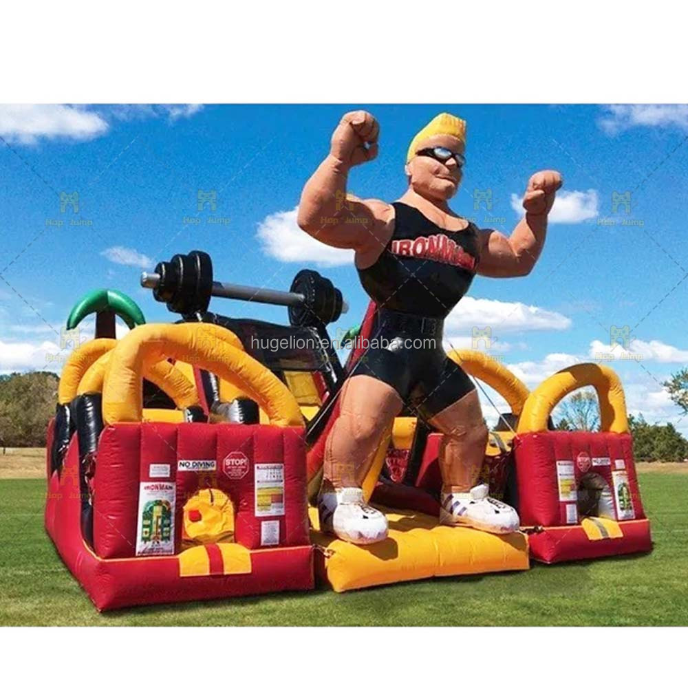 American football rugby player bounce house dry slide inflatable sport soccer castle bouncer for sale