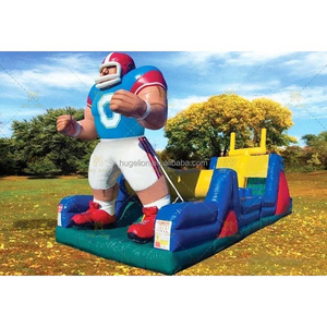 American football rugby player bounce house dry slide inflatable sport soccer castle bouncer for sale