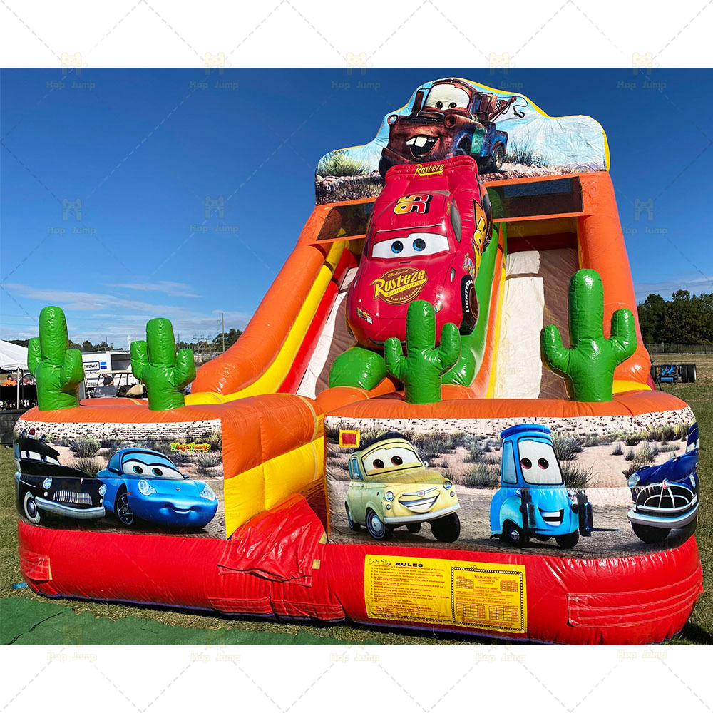 6m high kids extreme speed race inflatable car slide in commercial grade dry slide inflatable bouncer