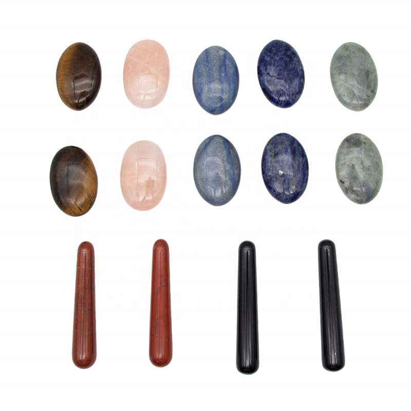 Handmade Natural Rose Quartz Gua Sha Scraping Massage Tool Wand Guasha for Body Eye Neck Back Acupuncture Therapy