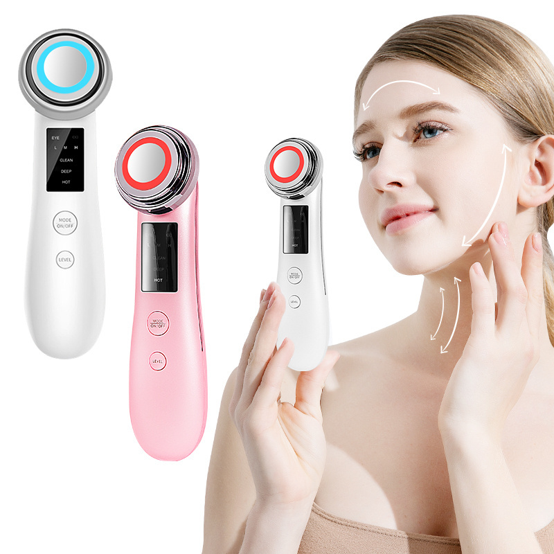 Best-selling red light beauty instrument 3 in 1 Face Cleaner Lifting vibrates facial warm massage  which is used by men and