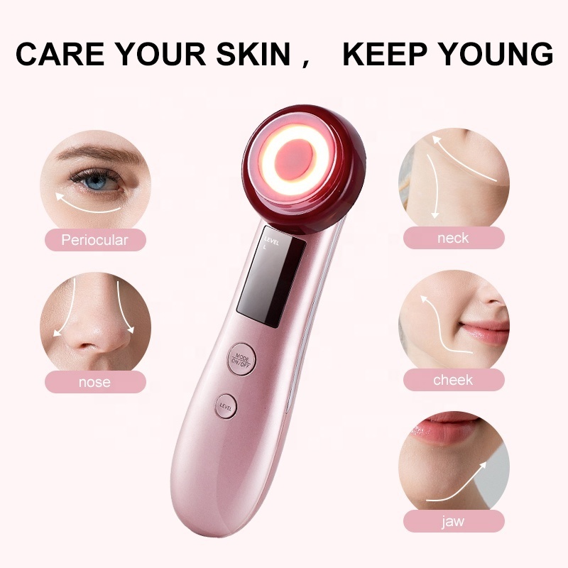 New Beauty 7 in 1 Face Lifting Device EMS Skin Rejuvenation Face Massager Photon Light Therapy Anti Aging Beauty Machine