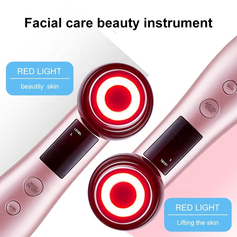 Best-selling red light beauty instrument 3 in 1 Face Cleaner Lifting vibrates facial warm massage  which is used by men and