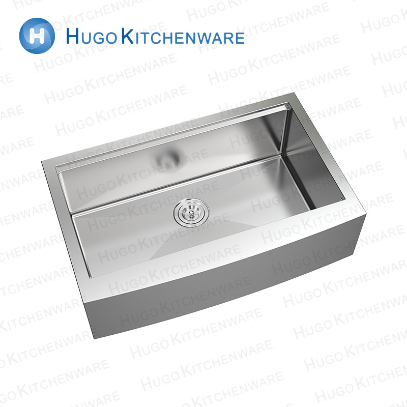 Kitchen Counter Mount Single Bowl Rectangular Kitchen Sink Commercial Free-standing Sink