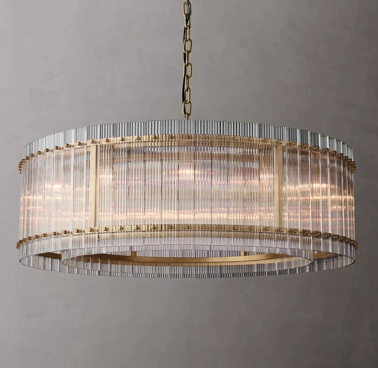 Custom Made Large Indoor Pendant Light Fixture Hotel Modern San Marco Two-Tier Round Chandelier