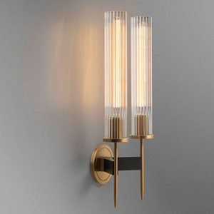 Indoor lights bedside wall lamps interior modern luxury hotel vintage restoration glass brass hardware wall sconce