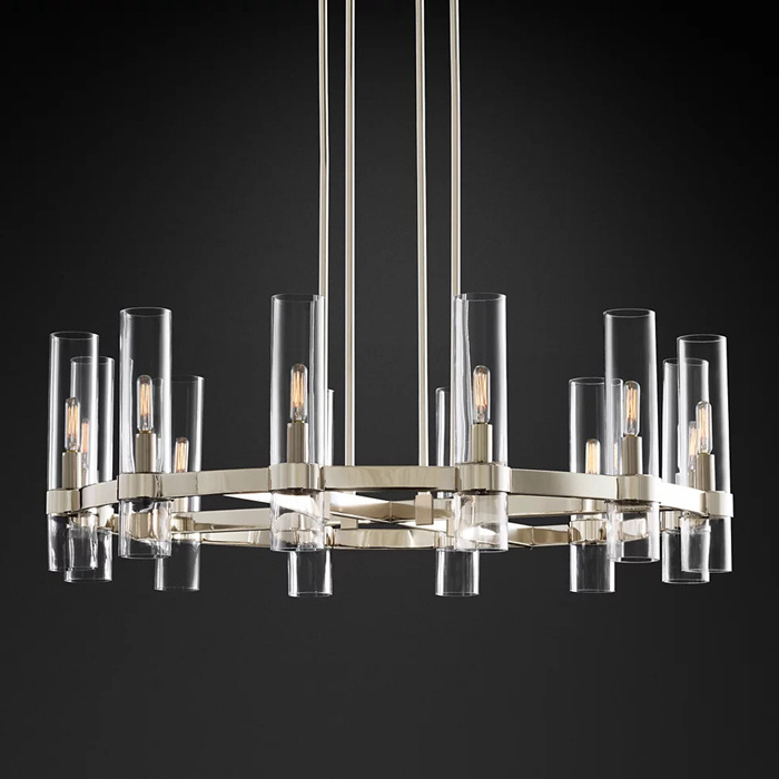 Hot Sale Contemporary Luxury Farmhouse Indoor Pendant Ravelle Round Hand Blown Glass Chandelier