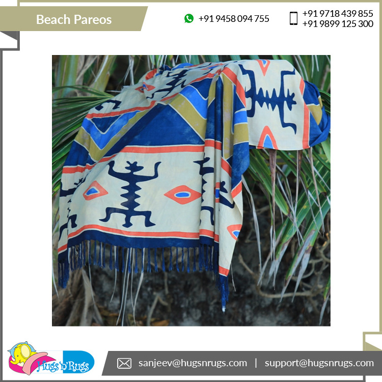 Top Quality Beach Product Printing 100% Cotton Beach Pareos Sarongs Leading Manufacturer of Top Quality Wholesale Customized