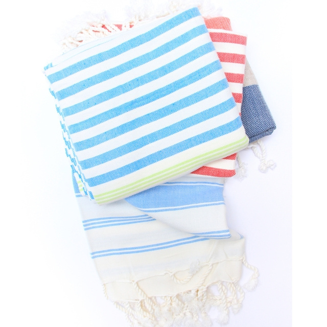 Custom Printed Fouta Towel Eco Friendly Cotton Hammam Towel Beach Towel With Tassel for wholesale .