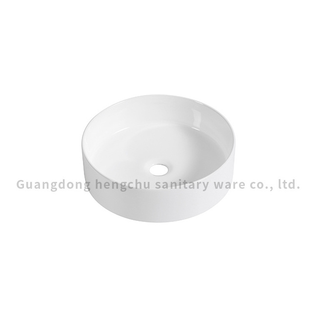 factory wholesale Ceramic Hand Wash Basin Sink Bathroom Wash Basin Round Ceramic Table Top Basin