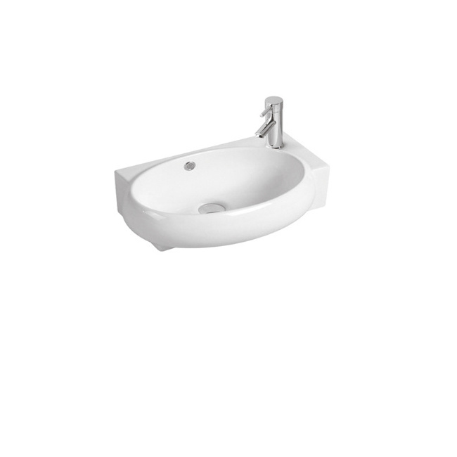 Durable And High Temperature Resistant wall hung Ceramic Oval Handmade  Art Wash Basin