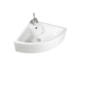 wall mounted bathroom lavabo bowl sink ceramic delta triangular shape conrer art wash basin