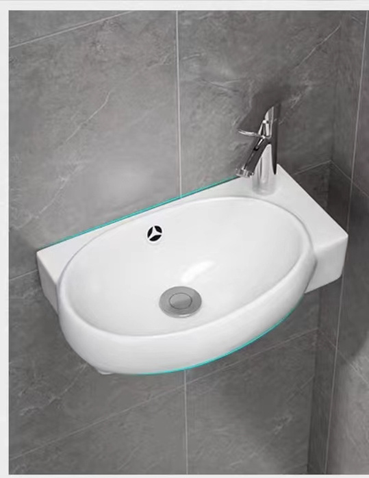 Durable And High Temperature Resistant wall hung Ceramic Oval Handmade  Art Wash Basin