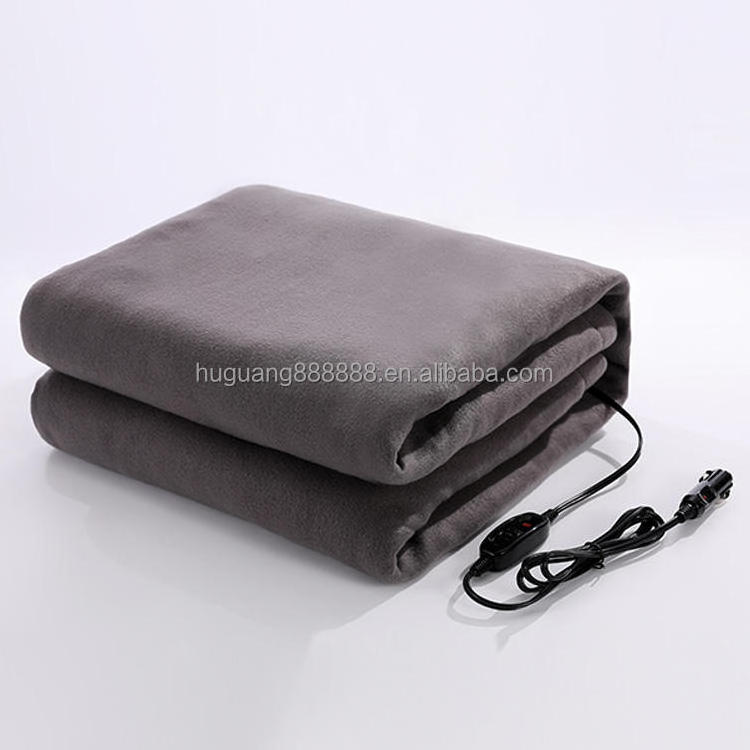 Quick heated electric cover blanket in cold weather warm heat fleece for car and RV DC 12V 24V