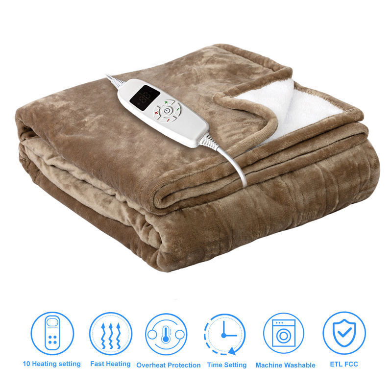 Quick heated electric cover blanket in cold weather warm heat fleece for car and RV DC 12V 24V