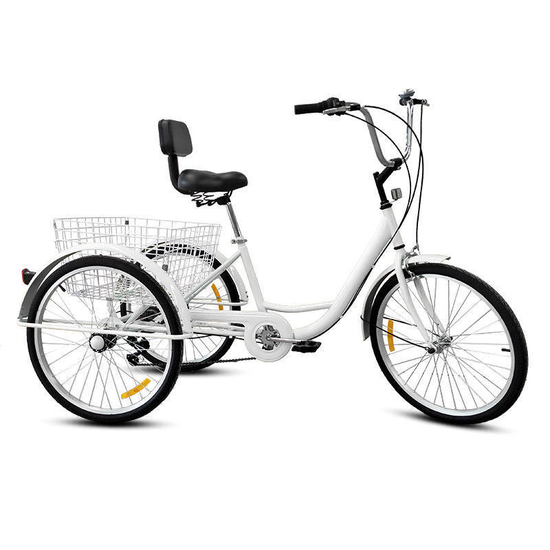 2023 new model china 24 Inch Adult Steel Frame tricycle para adults 3 Wheel Trike Cargo Rickshaw Pedal Bike Tricycle