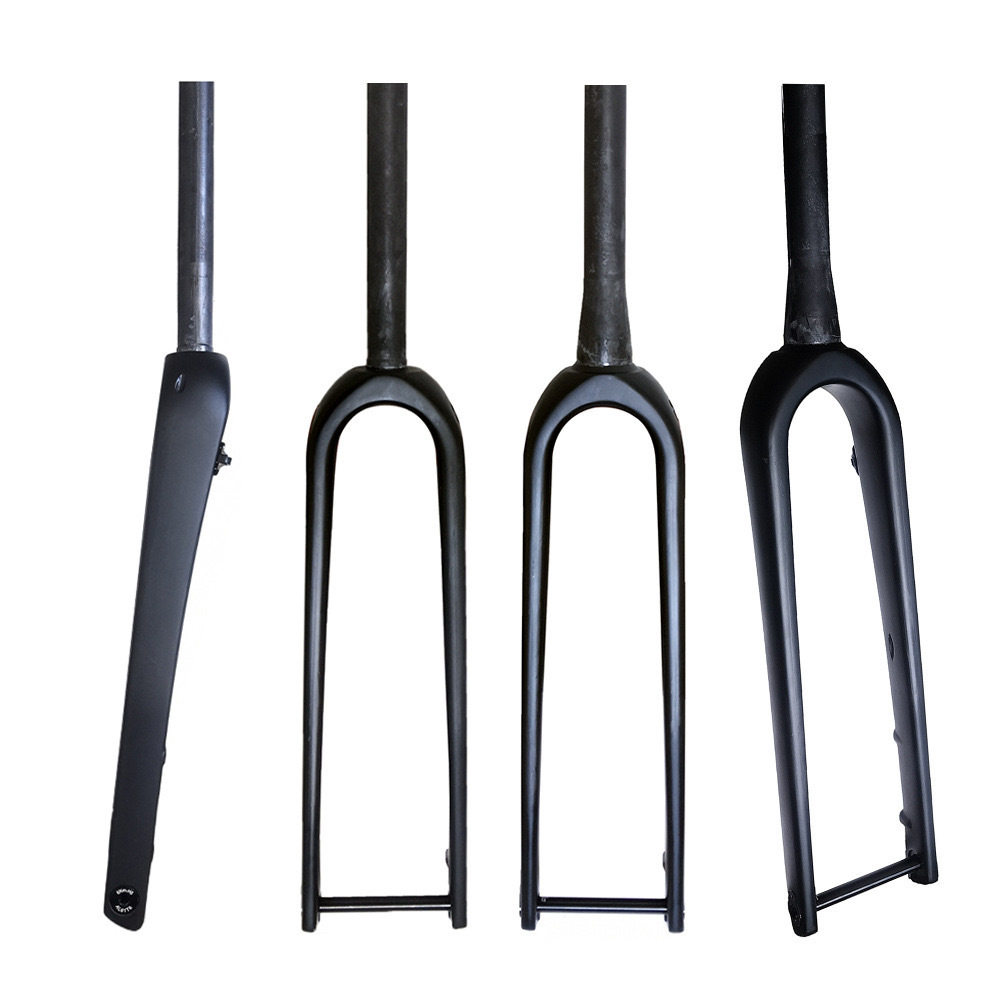 Full Carbon Fiber Universal Road Bicycle  Forks Spine Tube Forks Barrel Axle Quick Release Forks