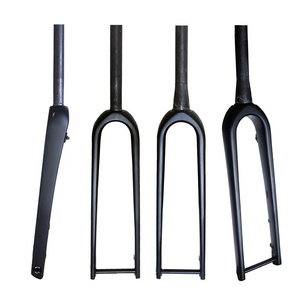 Full Carbon Fiber Universal Road Bicycle  Forks Spine Tube Forks Barrel Axle Quick Release Forks