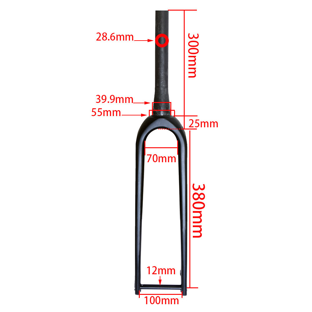 Full Carbon Fiber Universal Road Bicycle  Forks Spine Tube Forks Barrel Axle Quick Release Forks