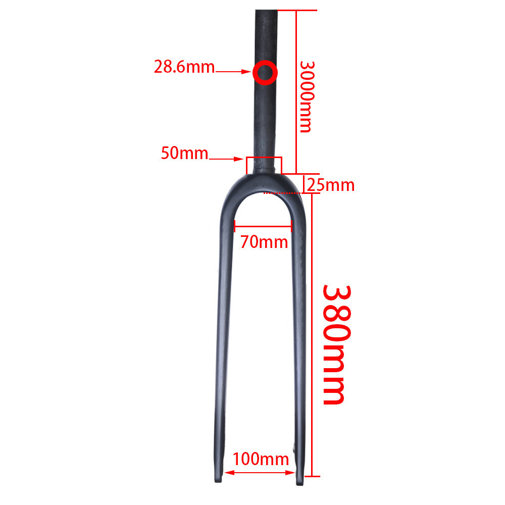 Full Carbon Fiber Universal Road Bicycle  Forks Spine Tube Forks Barrel Axle Quick Release Forks