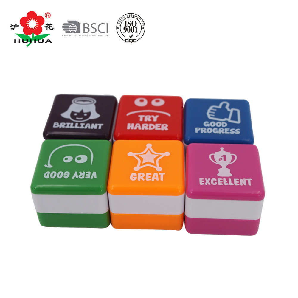 educational square teacher stamp/children rubber s