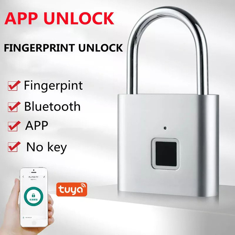 Stainless steel Outdoor Waterproof Smart FingerPrint PadLock Wifi Tuya Padlock Fingerprint Security Padlocks