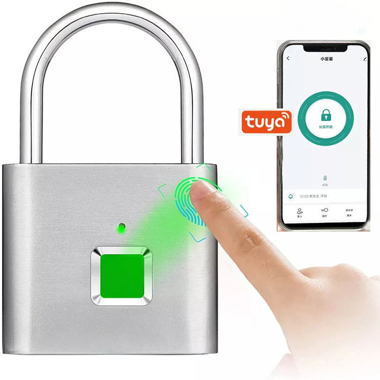 Stainless steel Outdoor Waterproof Smart FingerPrint PadLock Wifi Tuya Padlock Fingerprint Security Padlocks