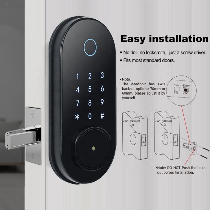 HUILI Home Zinc Alloy Electronic Fingerprint Lock Gate Room Digital Fingerprint Smart keyless Door Lock