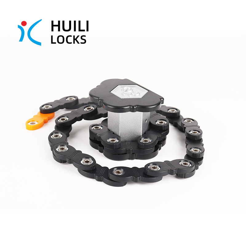 Factory Price Whole Sale Foldable Cycling Chain Security Folding Fat Bike Accessory Lightweight Motorcycle Lock Bicycle Lock