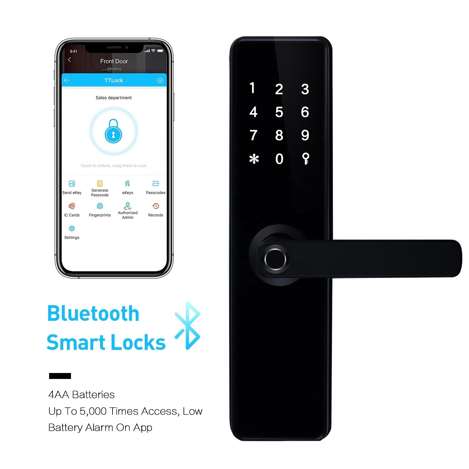 airbnb apartment smart door lock with finger print, password, app LOCK MANUFACTURER