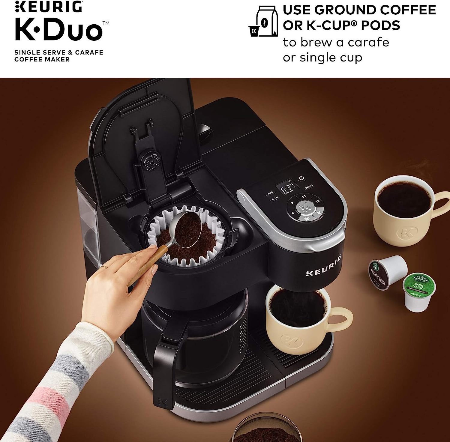 Keurig K-Duo Single Serve K-Cup Pod & Carafe Coffee Maker, Black