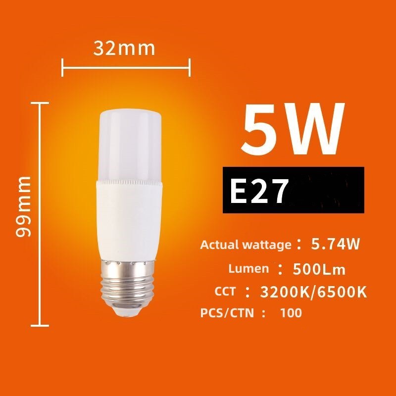 5w 10w 15w 20w LED Bulb Ultra Bright Column Lamp Home Aluminum-Clad Bulb E27 Screw White Light Bulb Energy Saving